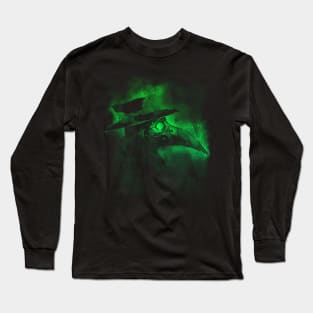 Steampunk Plague Doctor Neon Bird Mask Long Sleeve T-Shirt